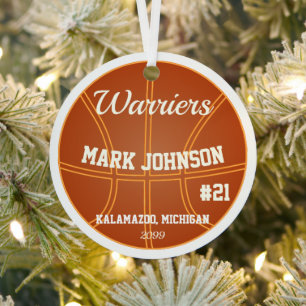 Ornamento de Navidad masculino de baloncesto