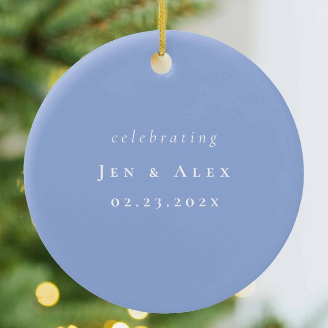 Ornamento de Navidad mínimo Boda azul y blanco (Subido por el creador)