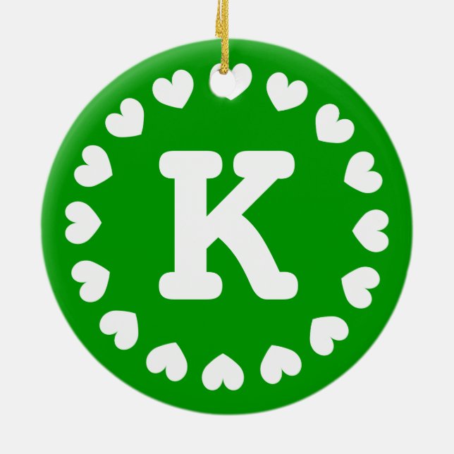 Ornamento de Navidad monograma con iniciales de no (Atrás)