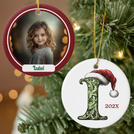 Ornamento de Navidad Monograma I personalizado