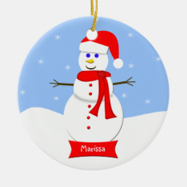 Ornamento de Navidad Monogramado Snowman