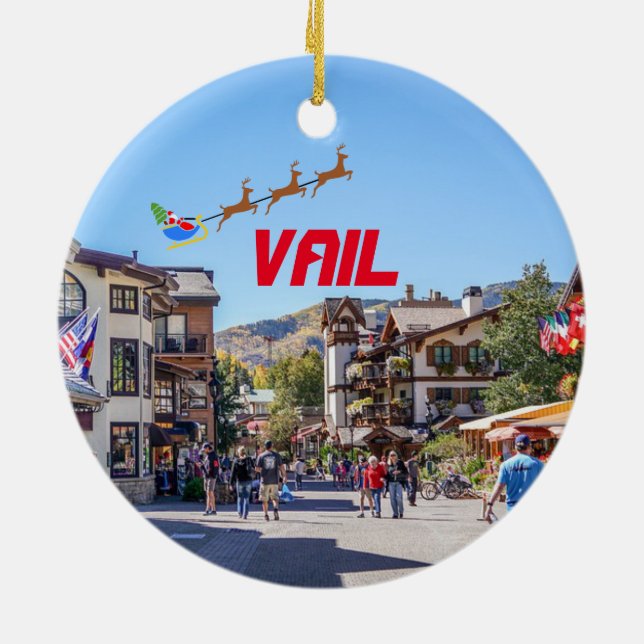Ornamento de Navidad Panorámico de Vail (Atrás)