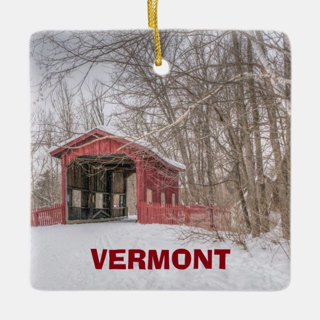 Ornamento de Navidad Panorámico de Vermont (Anverso)