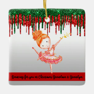 Ornamento de Navidad para abuelos Chica joven