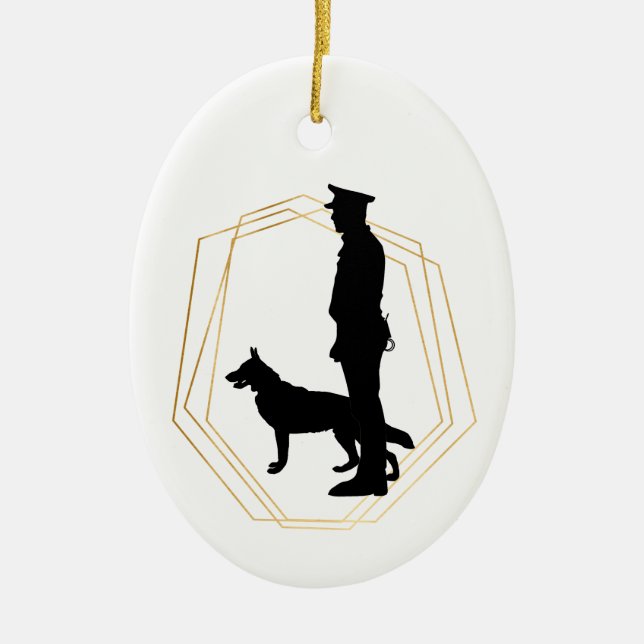 Ornamento de Navidad para oficiales de policía K-9 (Frente)