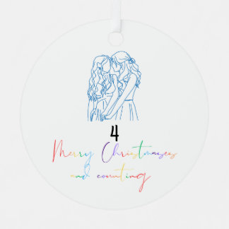 Ornamento de Navidad para parejas lesbianas queer