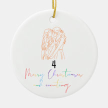Ornamento de Navidad para parejas lesbianas queer