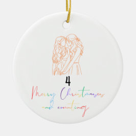 Ornamento de Navidad para parejas lesbianas queer