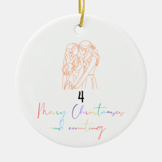 Ornamento de Navidad para parejas lesbianas queer