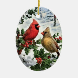 Ornamento de Navidad - Pareja cardinal