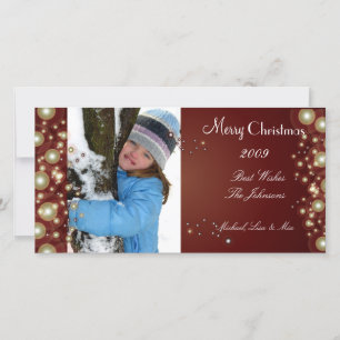 Ornamento de Navidad Pearly Gold, tarjetas fotográ