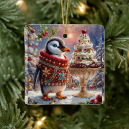 Ornamento de Navidad Penguin Sundae