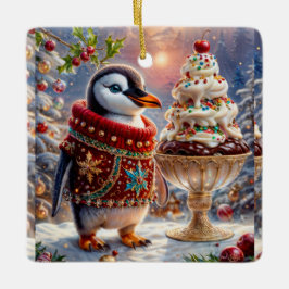 Ornamento de Navidad Penguin Sundae