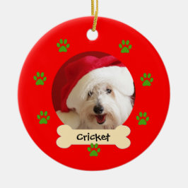 Ornamento de Navidad Perro Personalizado - 1 lado