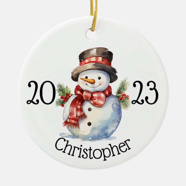Ornamento de navidad personalizado, adornos de muñ (Frente)