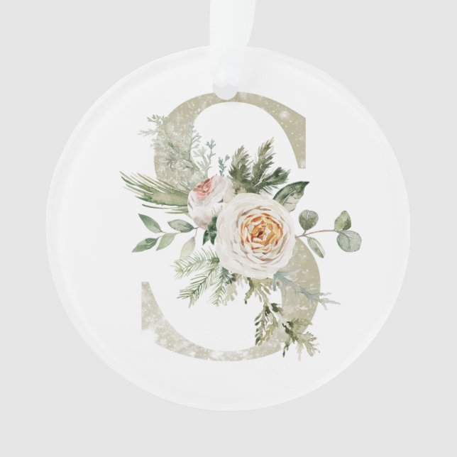 Ornamento de Navidad personalizado con sus inicial (Anverso)