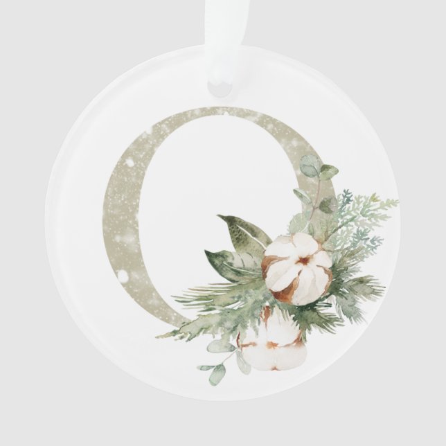 Ornamento de Navidad personalizado con sus inicial (Anverso)