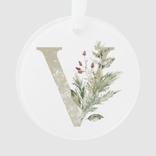 Ornamento de Navidad personalizado con sus inicial (Anverso)