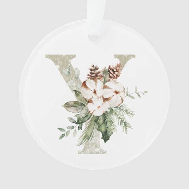 Ornamento de Navidad personalizado con sus inicial (Anverso)