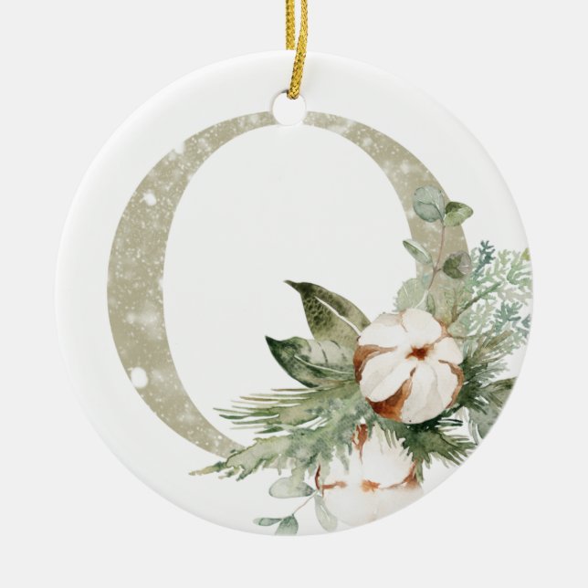 Ornamento de Navidad personalizado con sus inicial (Frente)