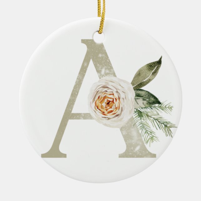 Ornamento de Navidad personalizado con sus inicial (Frente)