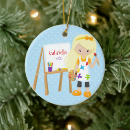 Ornamento de Navidad Personalizado Cute Little Art