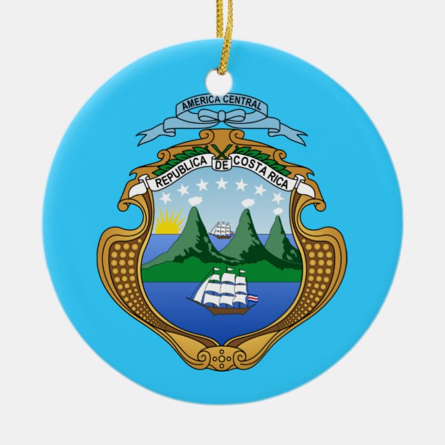 Ornamento de Navidad Personalizado de COSTA RICA (Frente)