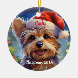 Ornamento de Navidad Personalizado de Yorkie