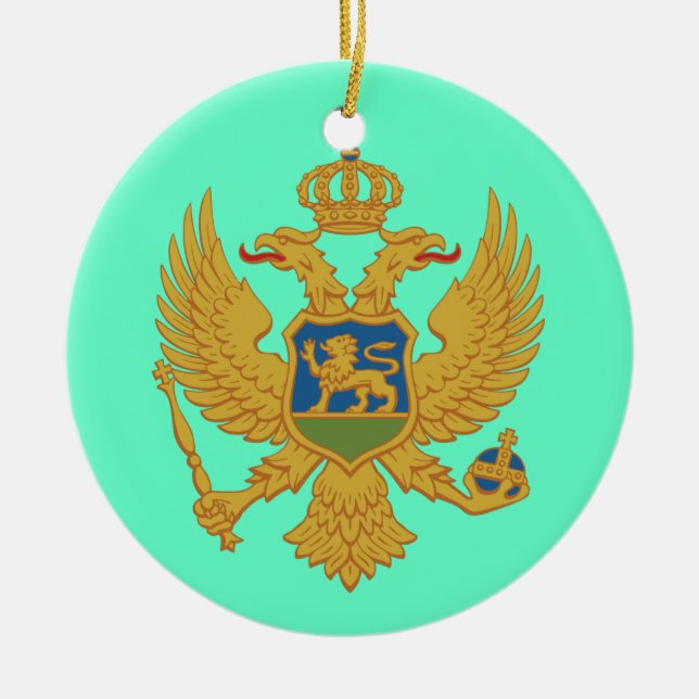 Ornamento de Navidad Personalizado MONTENEGRO* (Frente)