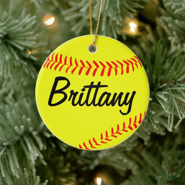 Ornamento de Navidad personalizado Softball (Árbol)