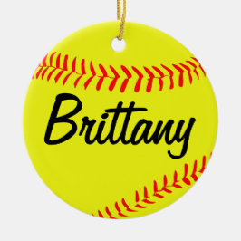 Ornamento de Navidad personalizado Softball