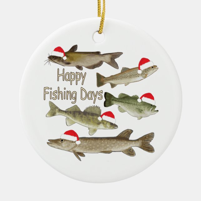 Ornamento de Navidad, pesca, regalos de pescadores (Frente)