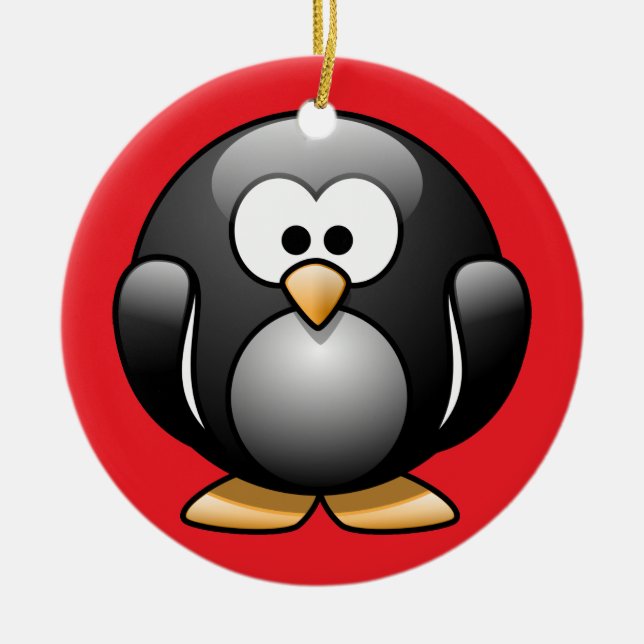 Ornamento de Navidad pingüino (Frente)
