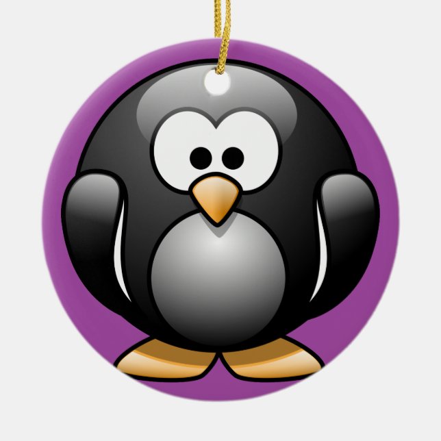 Ornamento de Navidad pingüino (Frente)