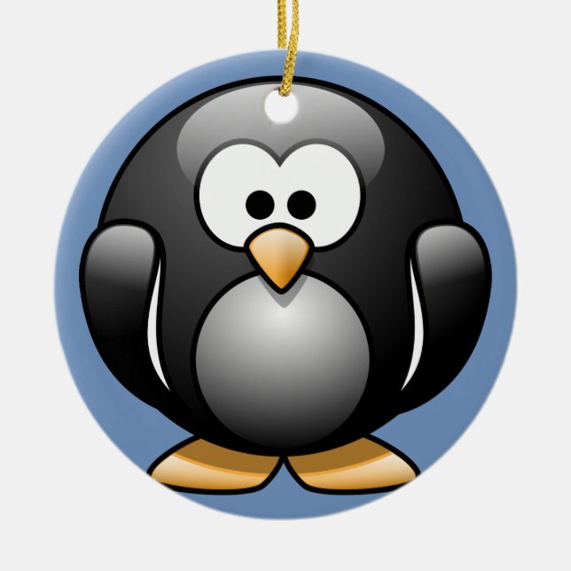 Ornamento de Navidad pingüino (Frente)