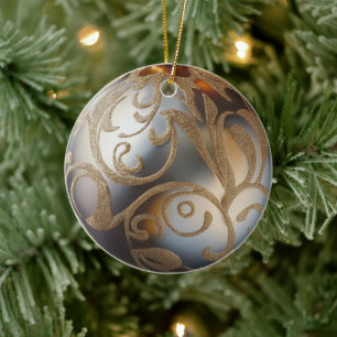 Ornamento de Navidad Plata y Oro