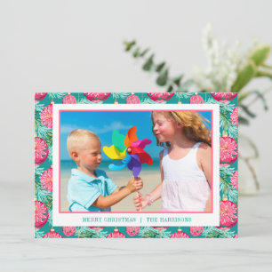Ornamento de Navidad Preppy rosa y Verde azulado F