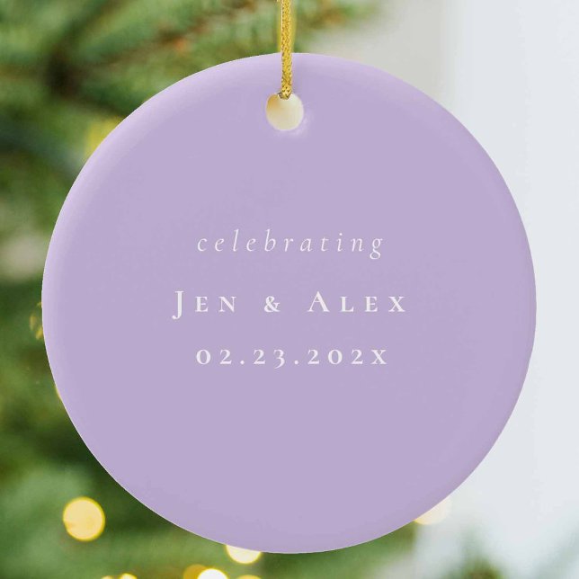 Ornamento de Navidad Purple Minimal Boda (Subido por el creador)
