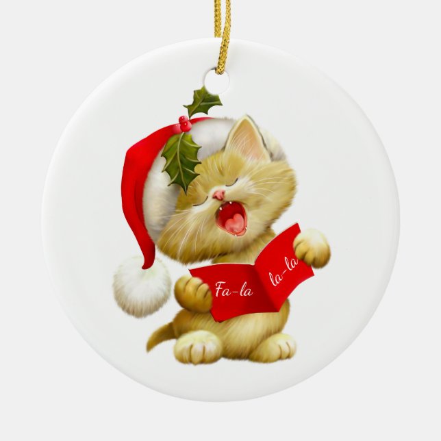 Ornamento de Navidad-Santa Kitty (Frente)