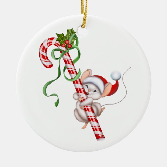 Ornamento de Navidad-Santa Mouse (Frente)