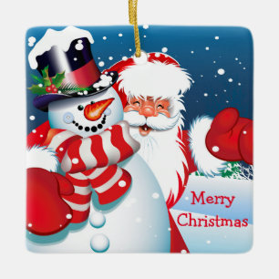 Ornamento de Navidad-Santa y Frosty