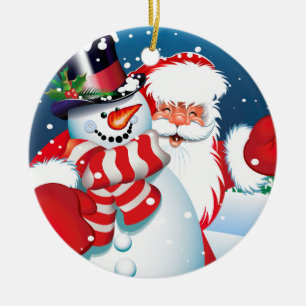 Ornamento de Navidad-Santa y Frosty