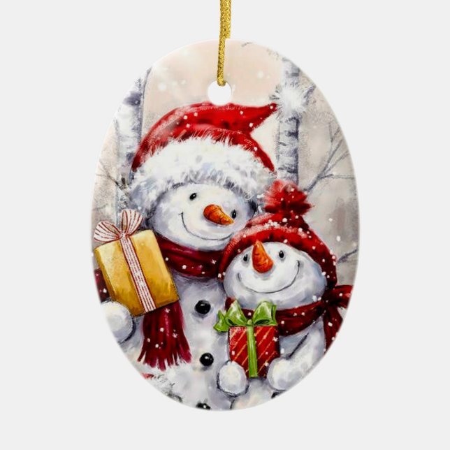 Ornamento de Navidad - Snowman (Frente)