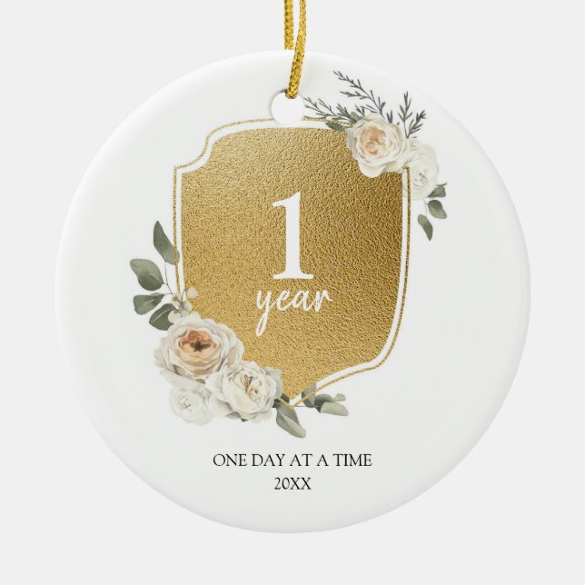 Ornamento de Navidad Sober Aniversario Personaliza (Frente)