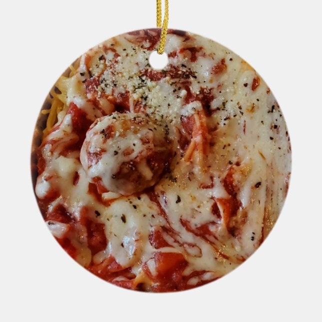 Ornamento de Navidad Spaghetti y Meatball (Frente)