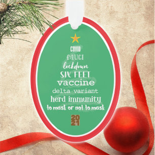 Ornamento de Navidad Verde Conmemorativo de 2021