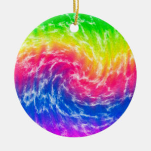 Ornamento de Navidad Vibrante Tie Dye