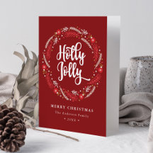 Ornamento de Navidad Wreath Holly Jolly No Foto