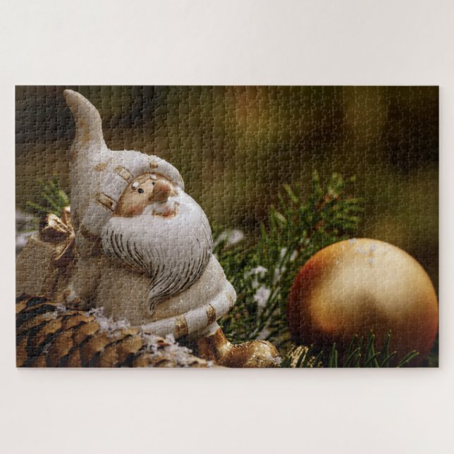 Ornamento de Navidad y rompecabezas de Santa (Horizontal)