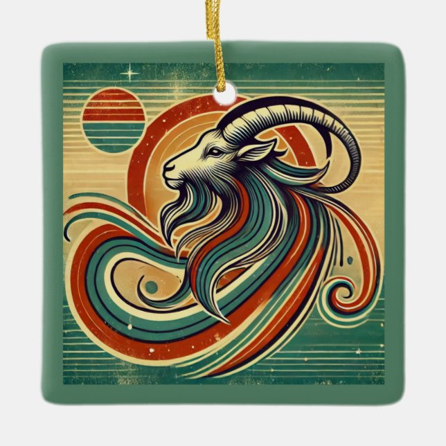 Ornamento de Navidad Zodiaco de Capricornio (Anverso)
